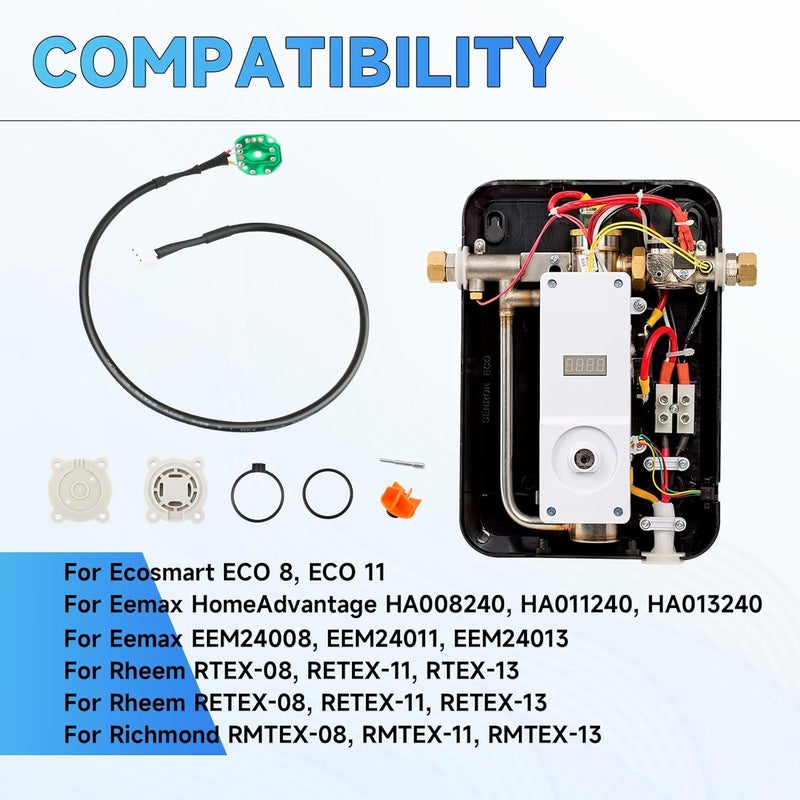 Dimakung FSA NFSML Flow Sensor Assembly for EcoSmart Eco 8 & 11 Electric Tankless Water Heaters, Water Flow Meter Replacement for Eco Smart Water Heating Accessories Part - Image 2